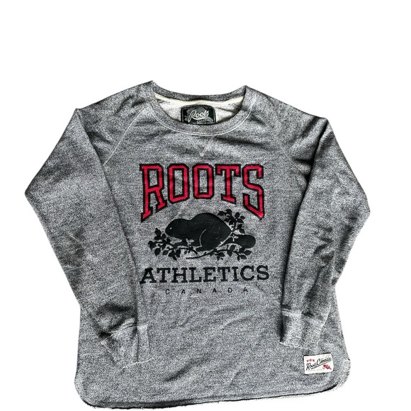 Women’s Roots Salt & Pepper Grey Crewneck Small - Picture 1 of 9